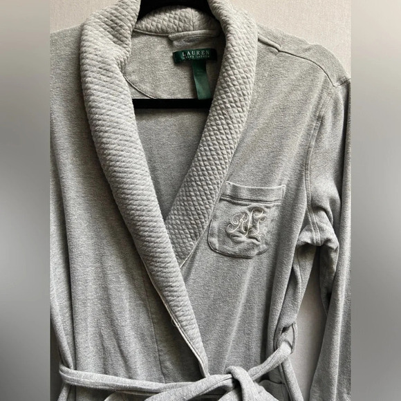 Lauren Ralph Lauren Essentials Short Shawl Collar Belted Robe Sz  S - Picture 4 of 11